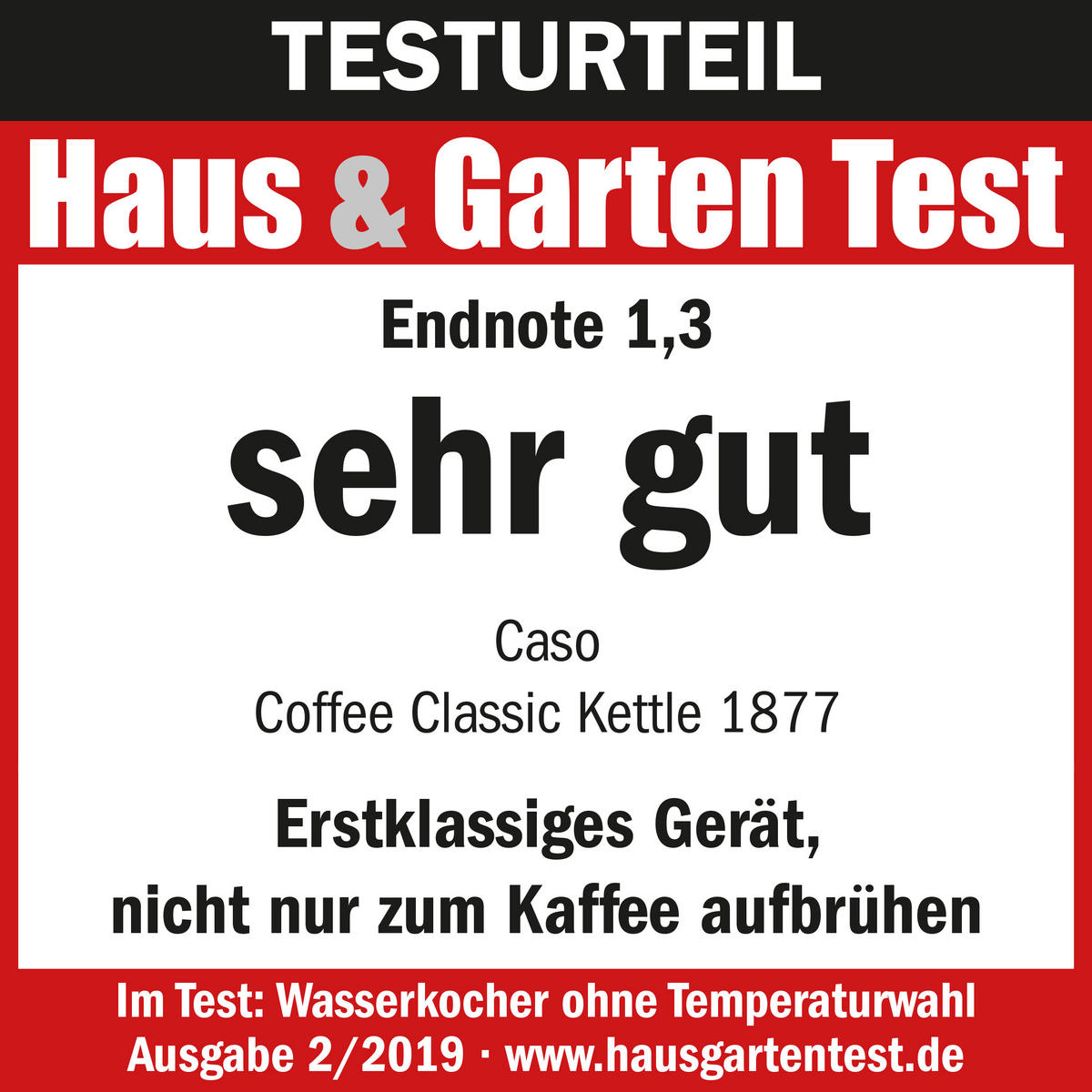 WASSERKOCHER 0,6 l  - Schwarz, Basics (28/20,5/16cm) - CASO Design