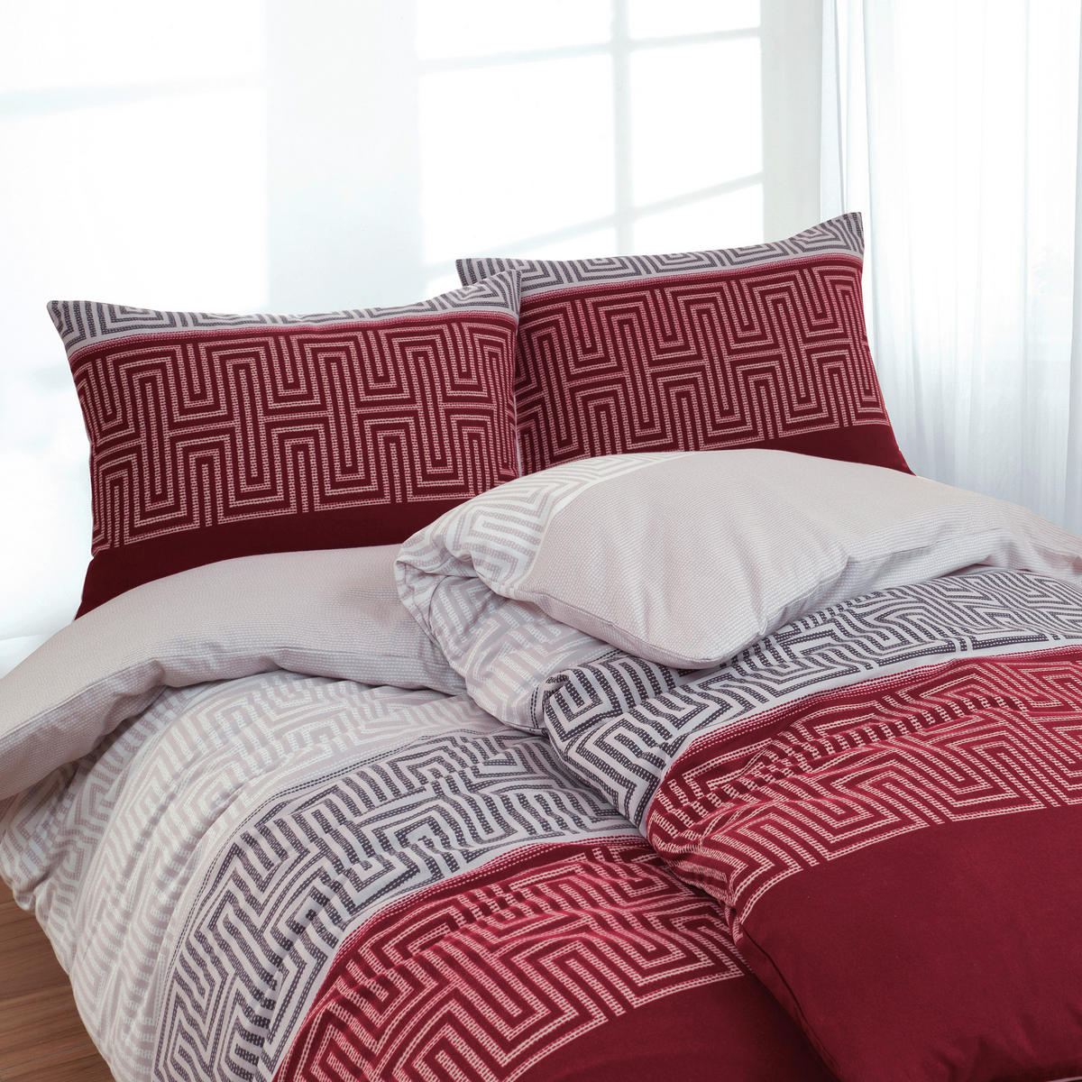 BETTWÄSCHE Flanell 140/200 cm  - Weinrot, Design, Textil (140/200cm) - Florella