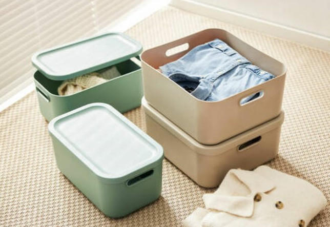 BOX MIT DECKEL  - Weiß, Basics, Kunststoff (39,5/23,5/17,7cm) - Rotho