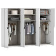 DREHTÜRENSCHRANK 300/223/62 cm 6-türig Weiß Hochglanz  - Weiß Hochglanz/Schwarz, Design, Holzwerkstoff/Metall (300/223/62cm) - Novel