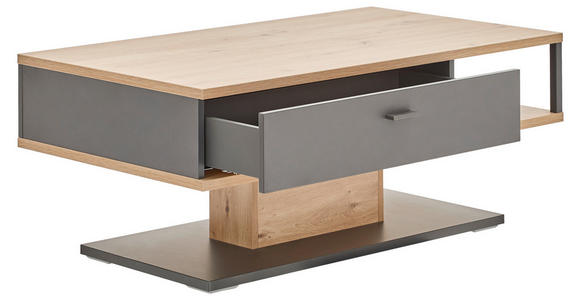 COUCHTISCH 110/65/45 cm rechteckig Grau, Eiche Artisan  - Schwarz/Eiche Artisan, KONVENTIONELL, Holzwerkstoff/Metall (110/65/45cm) - Hom`in