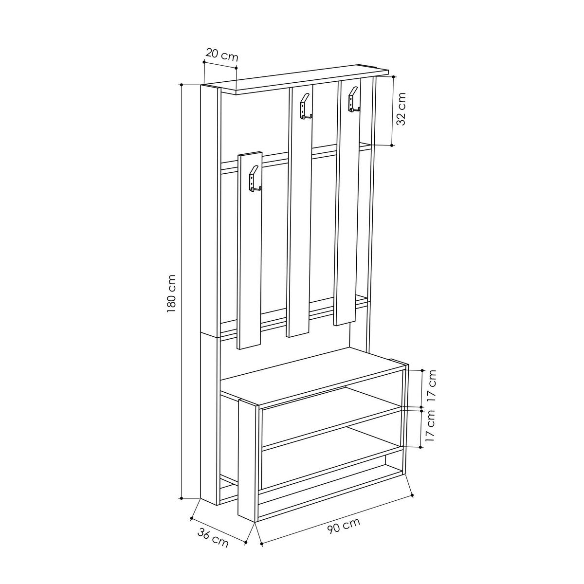 GARDEROBENSCHRANK  in 90/180/36 cm  - Anthrazit/Mokka, Design, Holzwerkstoff (90/180/36cm) - Livetastic