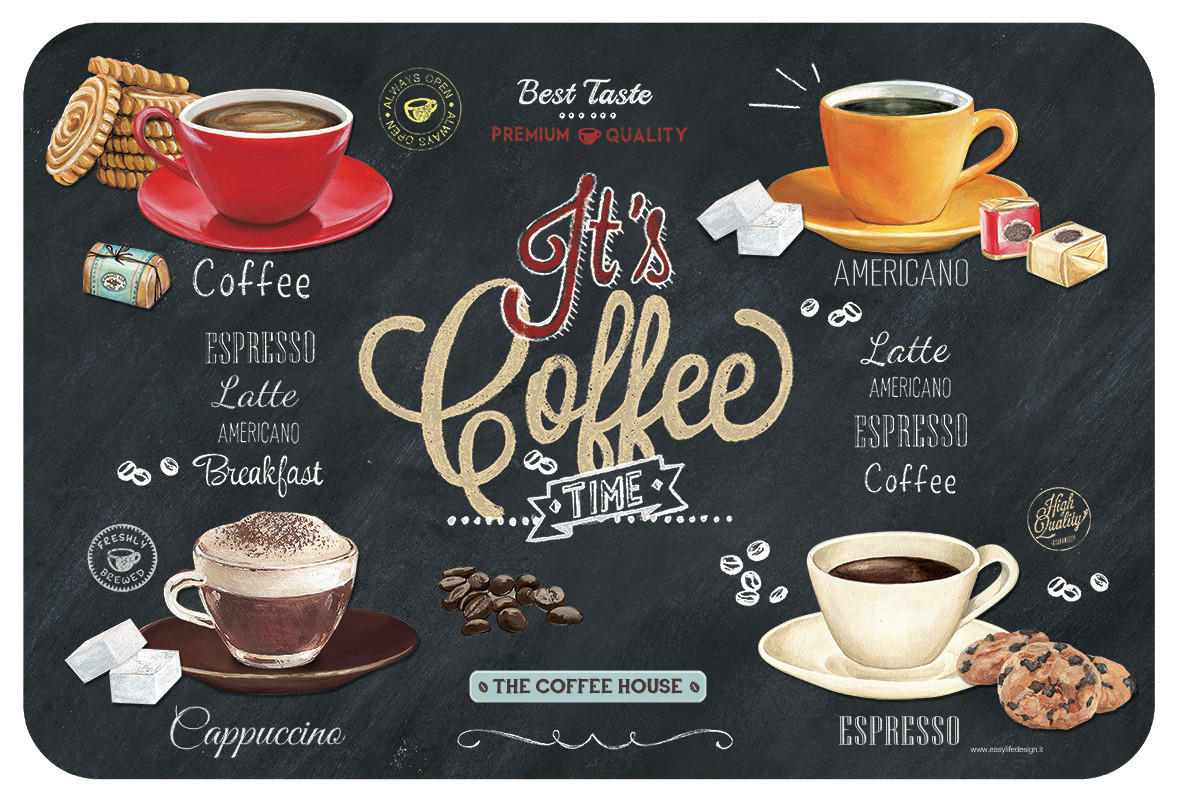 TÁNYÉRALÁTÉT műanyag  - sárga/fekete, Basics, műanyag (45/30cm) - Easy Life