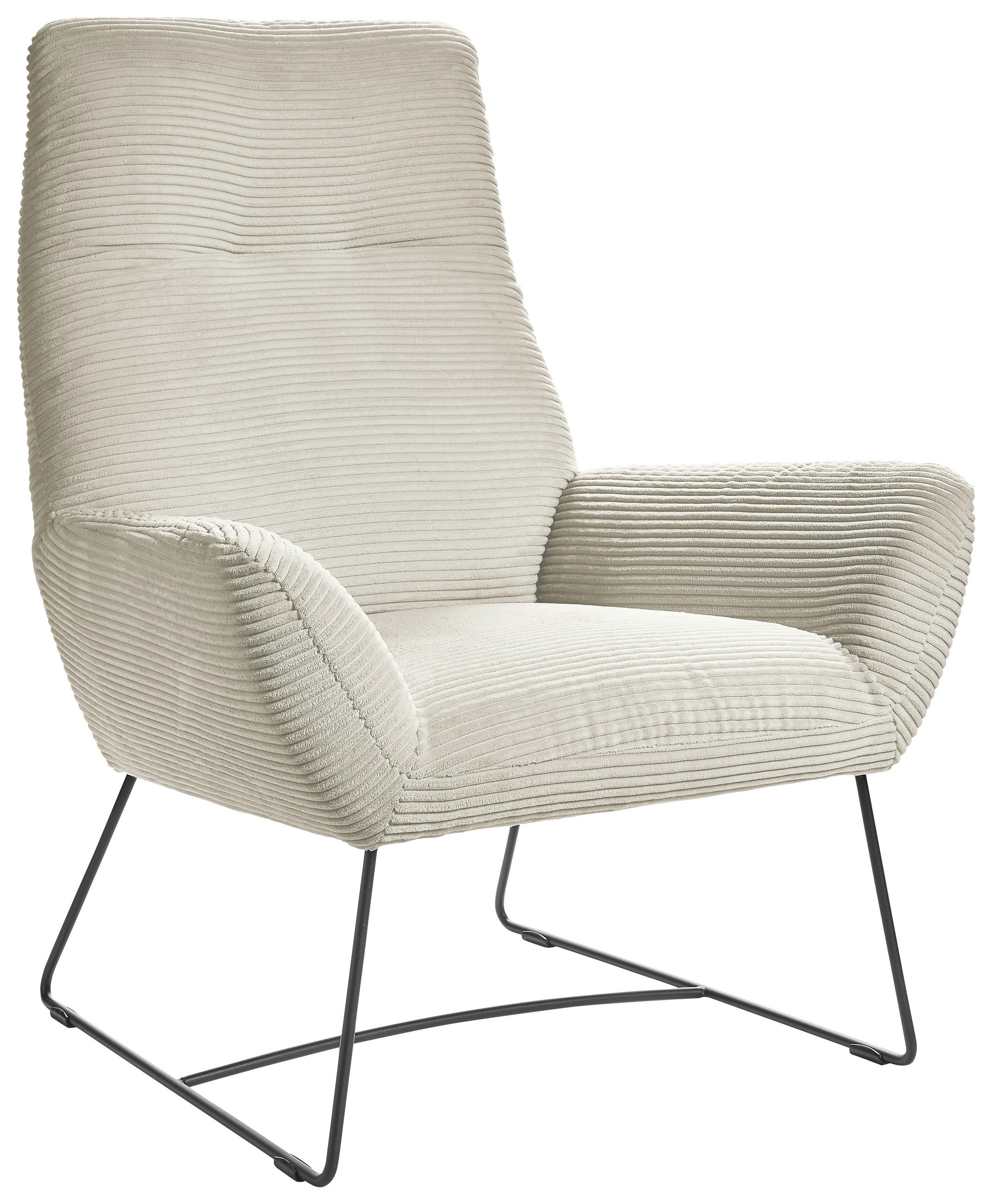 SESSEL Cord Creme    - Creme/Schwarz, Design, Textil/Metall (82/102/81cm) - Hom`in