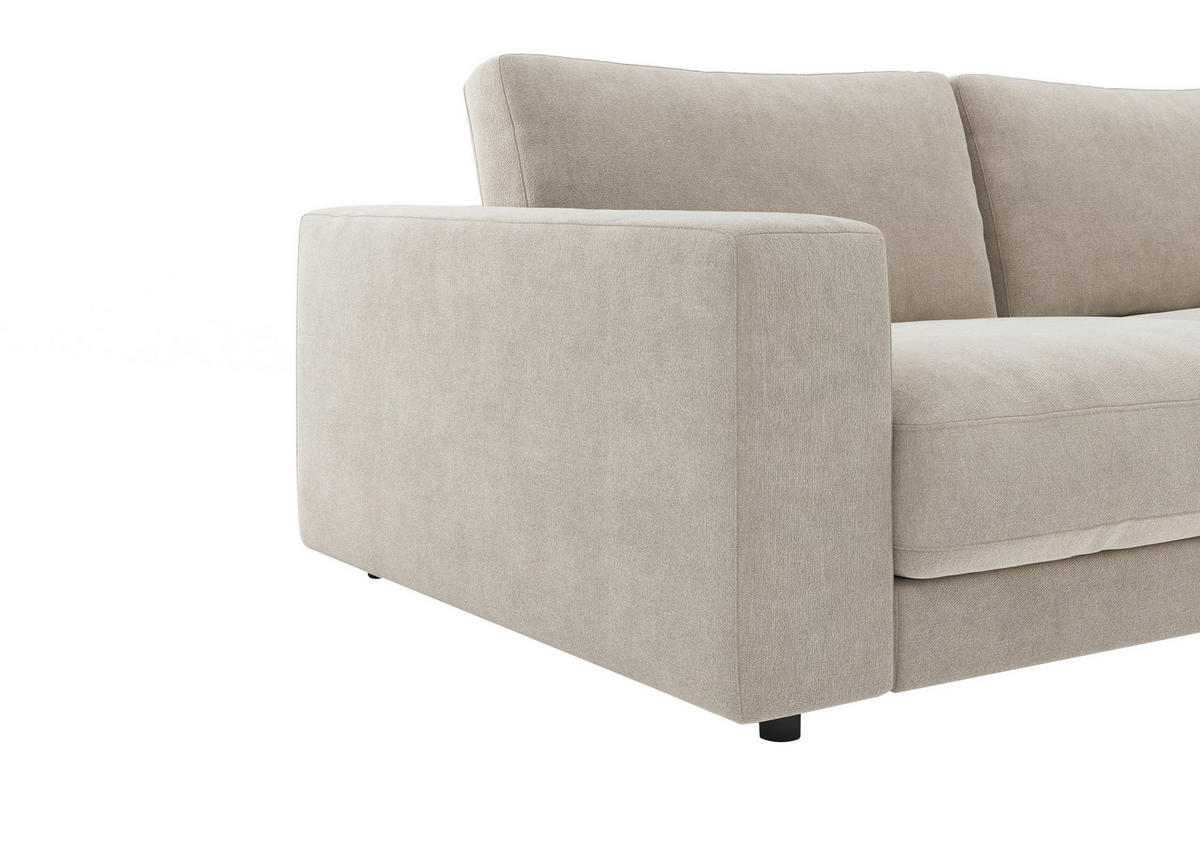 ECKSOFA Naturfarben Chenille  - Schwarz/Naturfarben, Design, Kunststoff/Textil (313/240cm) - Pure Home Lifestyle