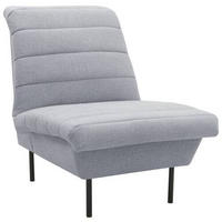 SESSEL in Flachgewebe Grau, Hellblau  - Schwarz/Grau, Design, Textil/Metall (72/92/103cm) - LOOKS by W.Joop