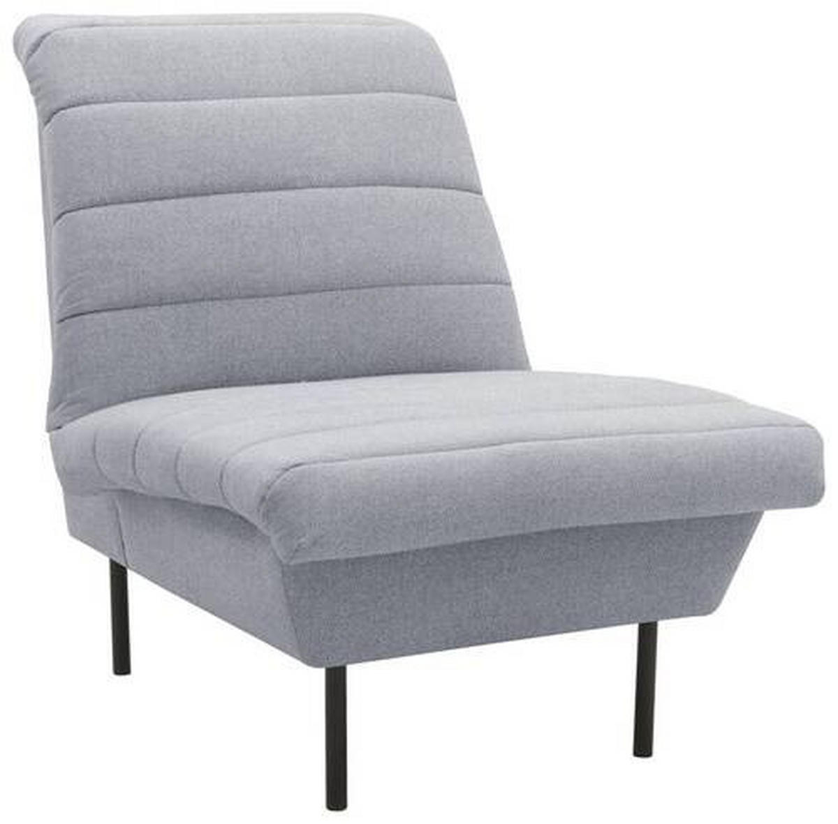 SESSEL in Flachgewebe Grau, Hellblau  - Schwarz/Grau, Design, Textil/Metall (72/92/103cm) - LOOKS by W.Joop