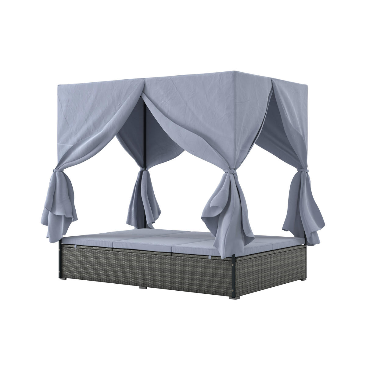 GARTENLIEGE 135/180/197 cm  - Grau, MODERN, Kunststoff/Textil (135/180/197cm) - Ambia Garden