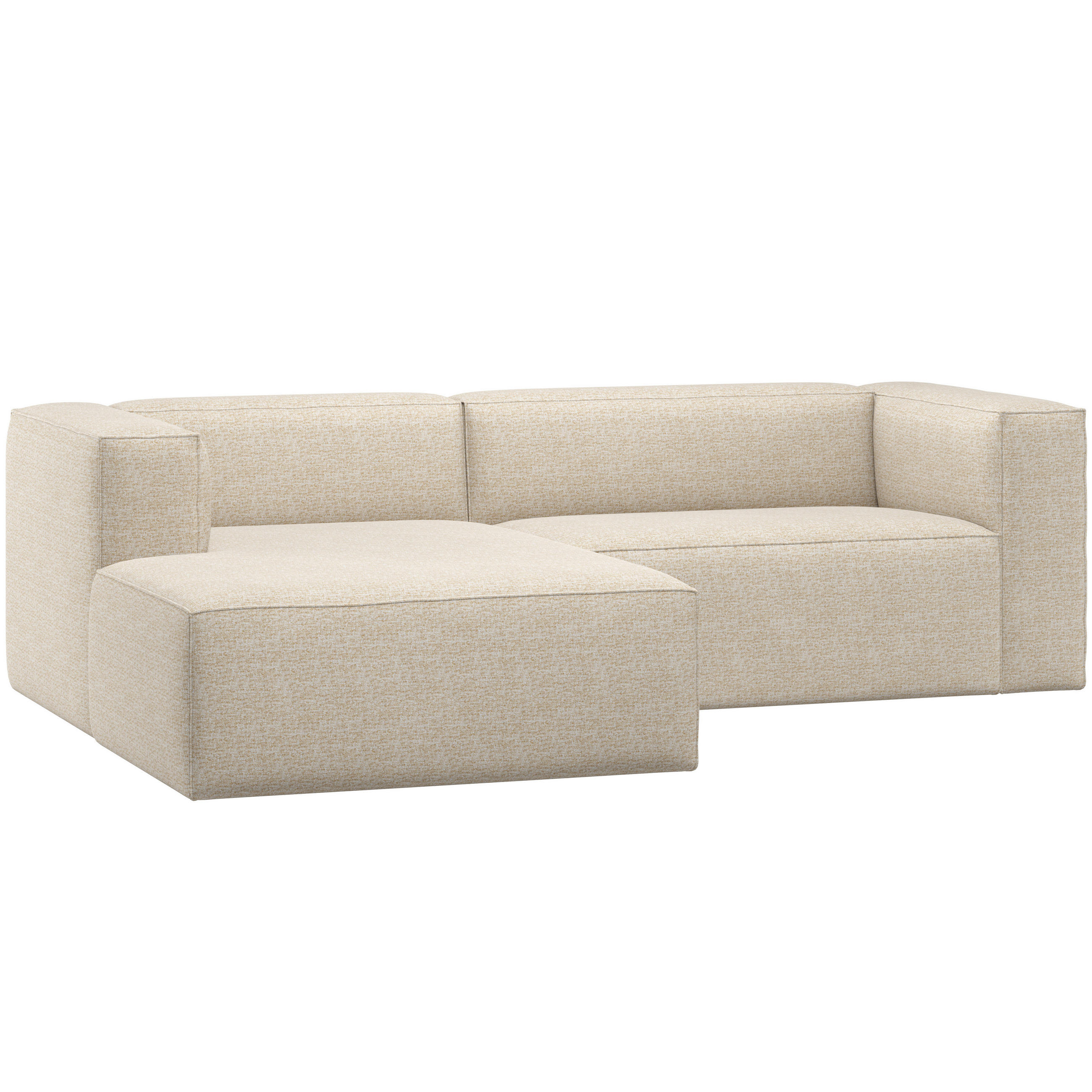 ECKSOFA Bean Beige Webstoff  - Beige/Schwarz, MODERN, Kunststoff/Textil (175/254cm) - Livetastic