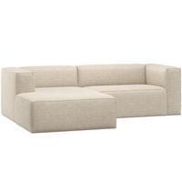 ECKSOFA Bean Beige Webstoff  - Beige/Schwarz, MODERN, Kunststoff/Textil (175/254cm) - Livetastic
