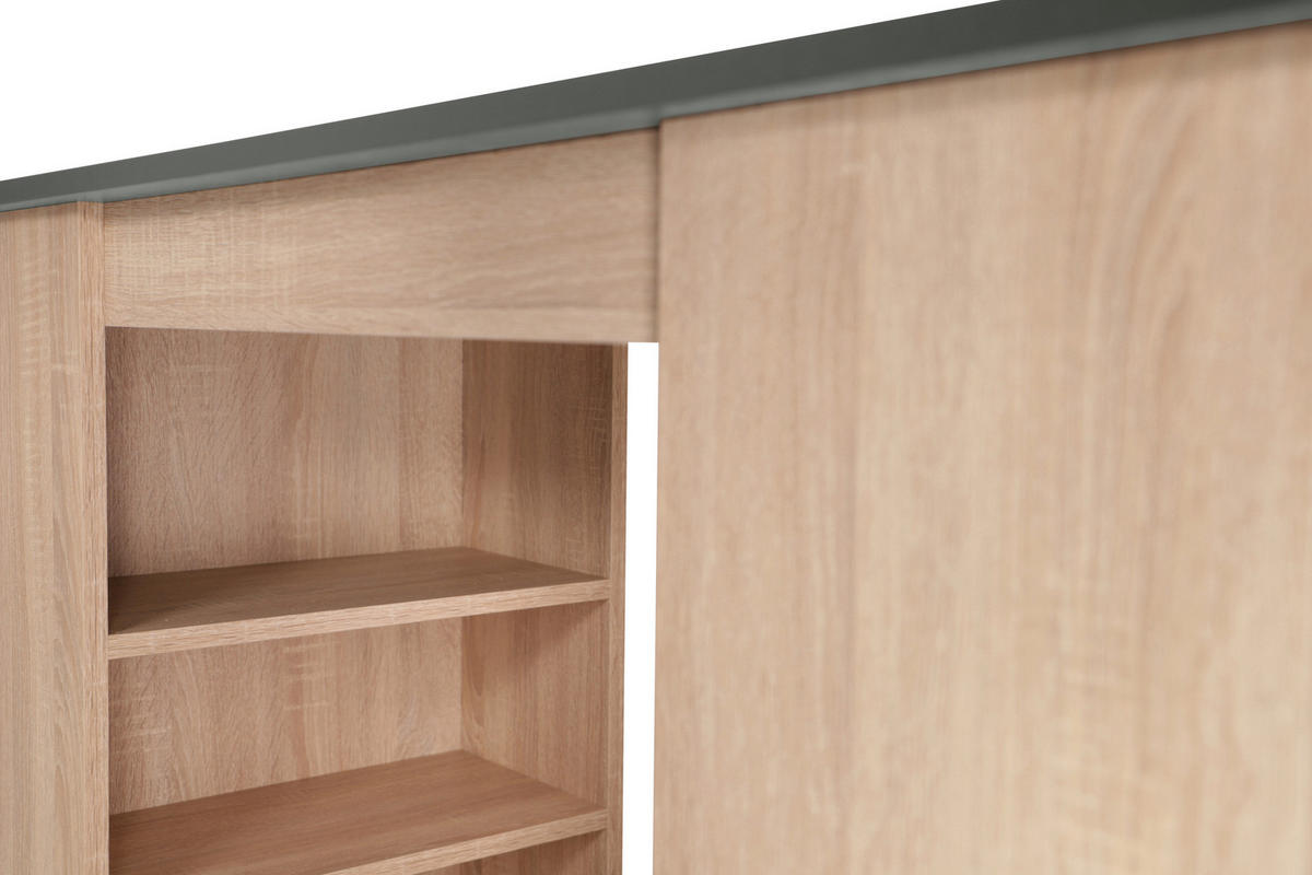 BARTISCH rechteckig Grau, Eichefarben  - Eichefarben/Grau, Design, Holzwerkstoff (103/50/115cm) - Respekta