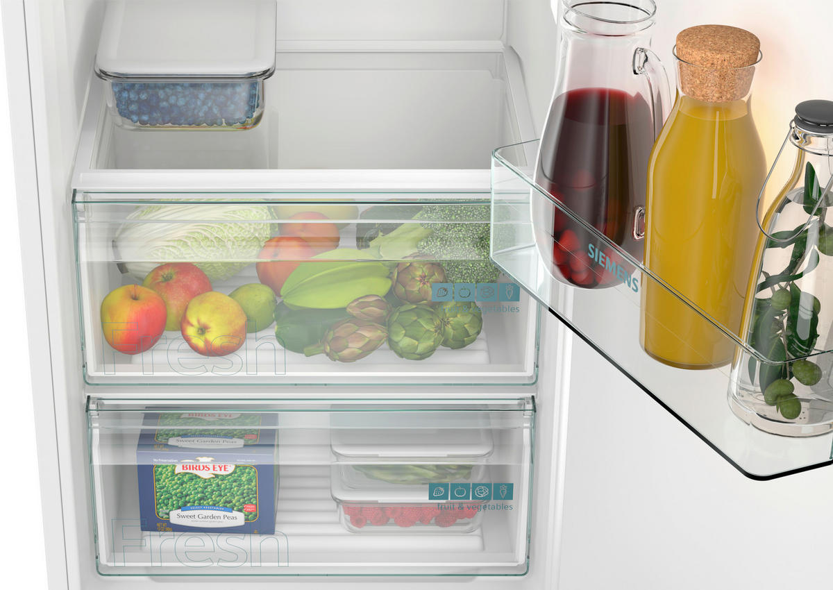 KÜHLSCHRANK 54,1/177,2/54,8 cm KI82LNSE0  - Weiß, Basics, Glas/Metall (54,1/177,2/54,8cm) - Siemens