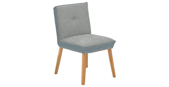 STUHL  in Webstoff, Mikrofaser Holz, Textil  - Eichefarben/Dunkelgrau, Design, Holz/Textil (49/86/67cm) - Linea Natura