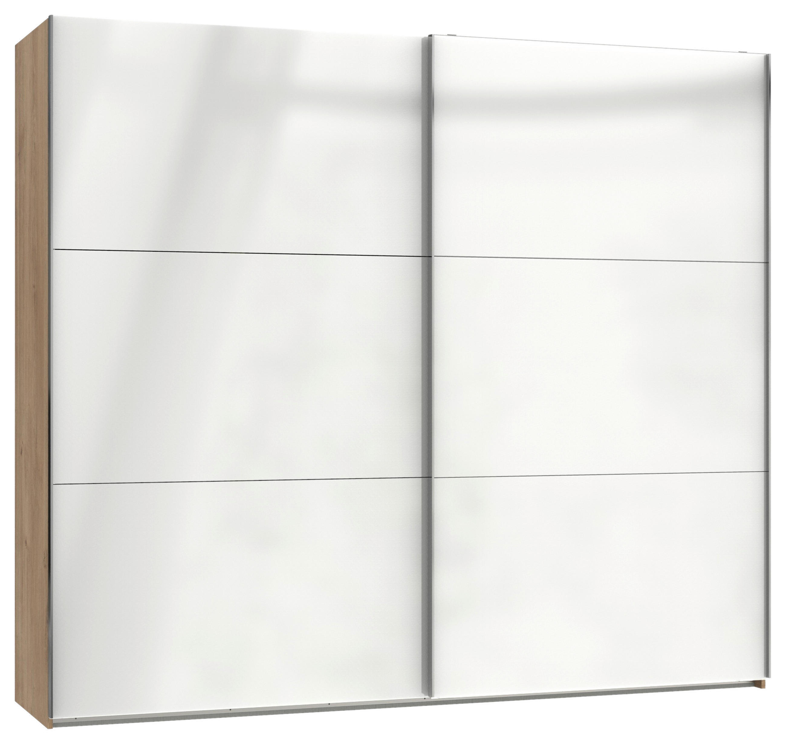 SCHWEBETÜRENSCHRANK 200/216/65 cm 2-türig  - Chromfarben/Weiß Hochglanz, MODERN, Holzwerkstoff/Metall (200/216/65cm) - MID.YOU
