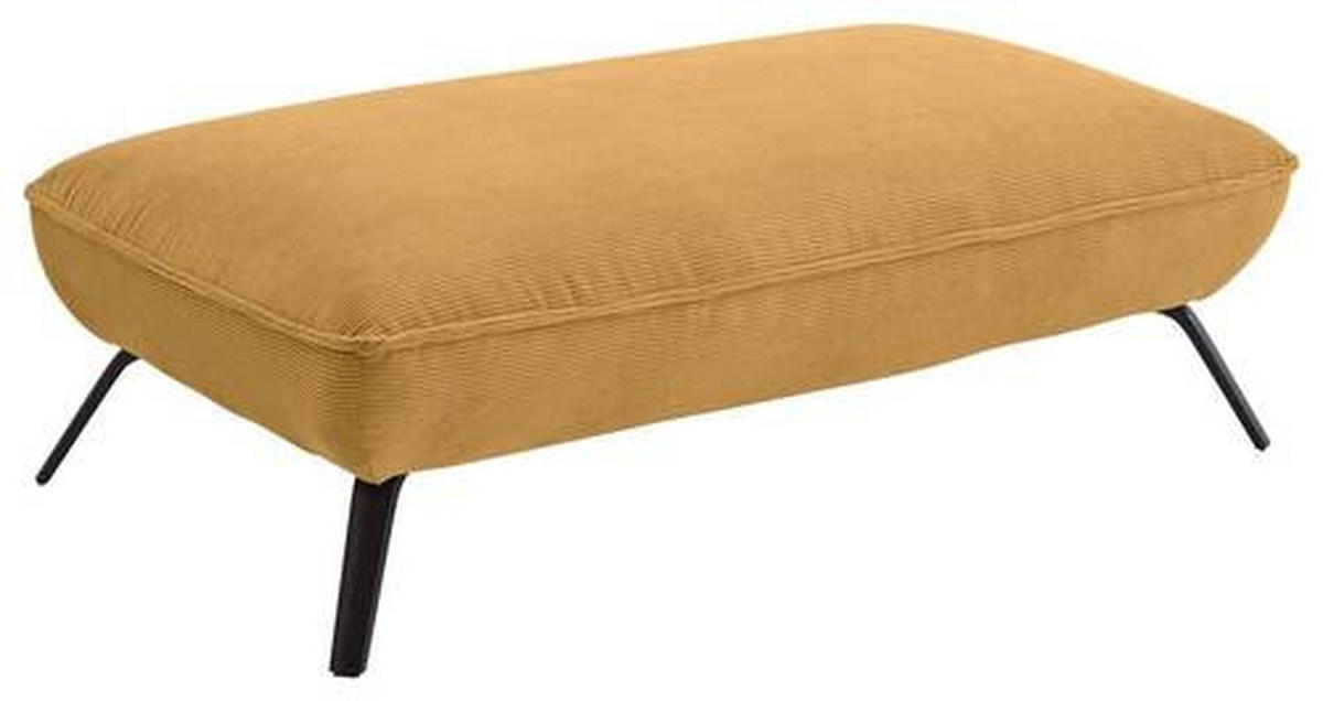 HOCKER in Textil Gelb  - Gelb/Schwarz, Design, Textil/Metall (142/43/80cm) - Moderano