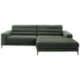 ECKSOFA Badia in Cord Olivgrün  296/207 cm  - Schwarz/Olivgrün, Design, Textil/Metall (296/207cm) - Dieter Knoll