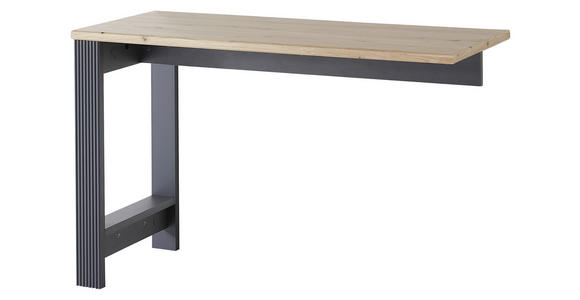 ANBAUSCHREIBTISCH 120/76/50 cm in Graphitfarben, Eiche Artisan - Graphitfarben/Eiche Artisan, KONVENTIONELL, Holzwerkstoff (120/76/50cm) - Carryhome