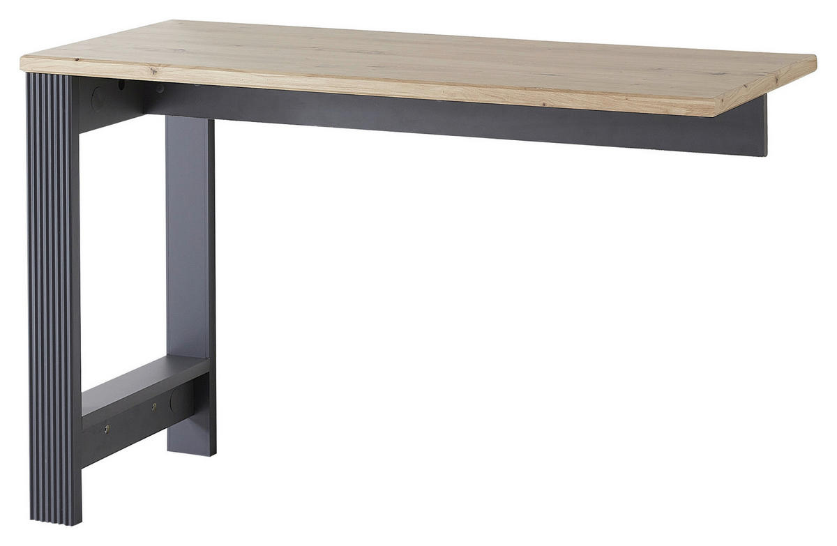 ANBAUSCHREIBTISCH 120/76/50 cm  in Graphitfarben, Eiche Artisan  - Graphitfarben/Eiche Artisan, KONVENTIONELL, Holzwerkstoff (120/76/50cm) - Carryhome