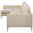 ECKSOFA Beige Chenille  - Beige/Silberfarben, KONVENTIONELL, Textil/Metall (143/284cm) - Carryhome