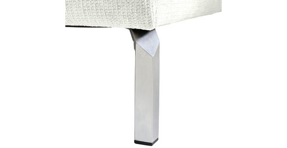 ECKSOFA  in Flachgewebe Weiß  224/282 cm  - Chromfarben/Weiß, KONVENTIONELL, Textil/Metall (224/282cm) - Hom`in