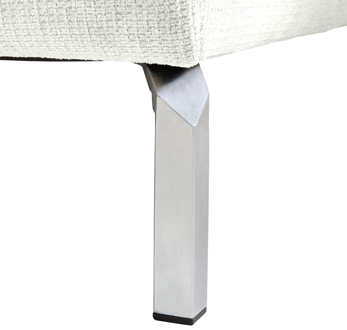 ECKSOFA Weiß Flachgewebe  - Chromfarben/Weiß, KONVENTIONELL, Textil/Metall (224/282cm) - Hom`in