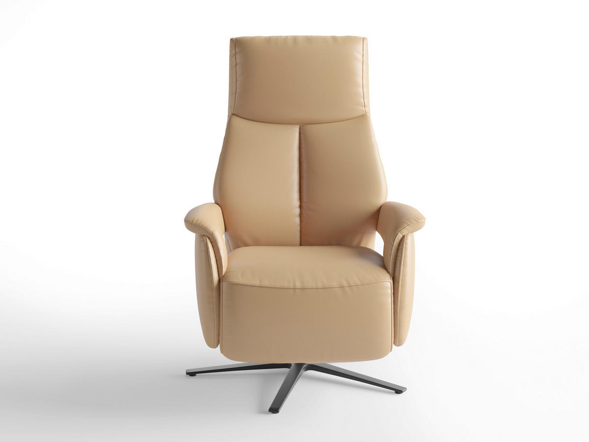 RELAXSESSEL TV LAZY E XS1 Echtleder Kopfteilverstellung, Rücken echt    - Schwarz/Cappuccino, Basics, Leder/Metall (75/110/85cm) - Sit & More