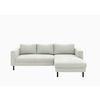 ECKSCHLAFSOFA  in Struktur Weiß  - Schwarz/Weiß, MODERN, Textil/Metall (232/161cm) - Trendmanufaktur