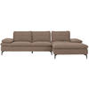 ECKSOFA in Webstoff Graubraun  - Graubraun/Schwarz, Design, Textil/Metall (301/179cm) - Chilliano