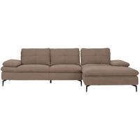 ECKSOFA in Webstoff Graubraun  - Graubraun/Schwarz, Design, Textil/Metall (301/179cm) - Chilliano