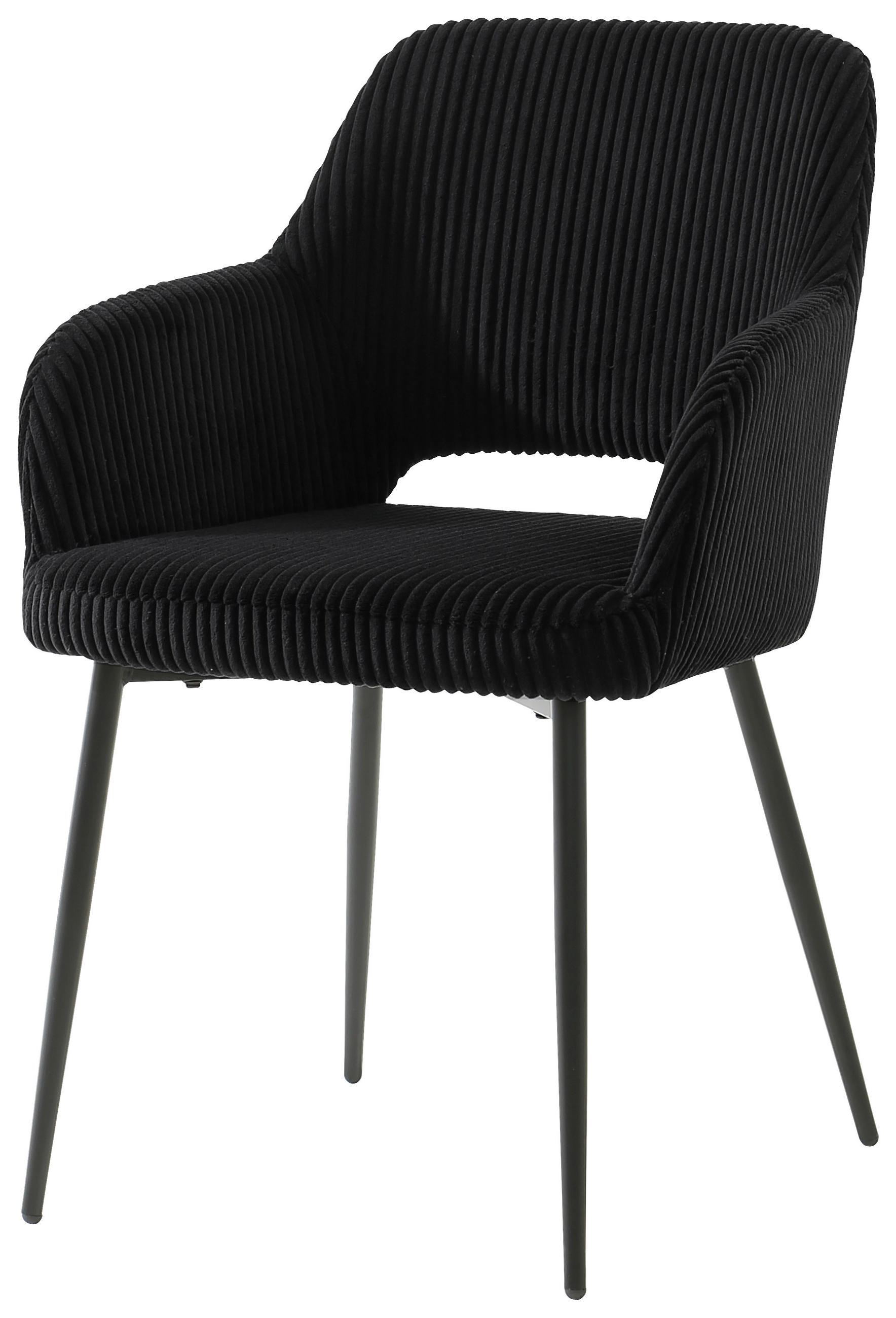 ARMLEHNSTUHL  in Eisen Cord  - Schwarz, KONVENTIONELL, Holz/Textil (57/83.5/63cm) - MID.YOU