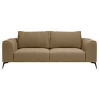 3-SITZER-SOFA beflockt Goldfarben  - Goldfarben/Schwarz, Design, Holz/Textil (246/87/88cm) - MID.YOU