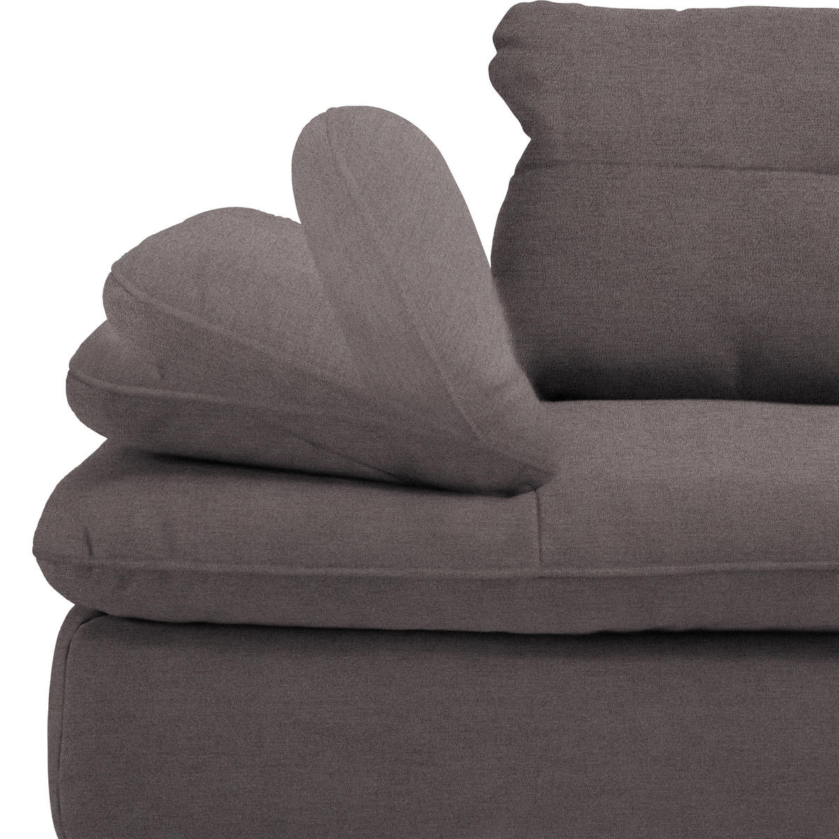 ECKSOFA in Flachgewebe Graphitfarben  344/271 cm  - Schwarz/Graphitfarben, Design, Textil/Metall (344/271cm) - Chilliano
