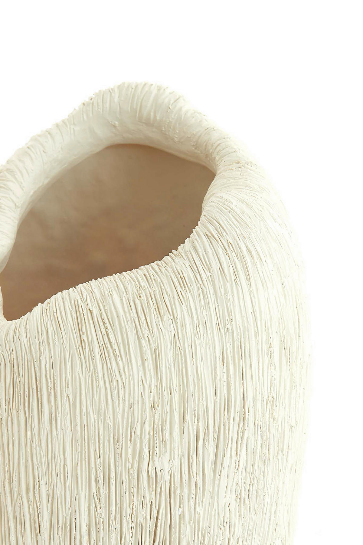 DEKOVASE  - Creme, Basics, Kunststoff/Stein (21,5/20,5/36,5cm) - Light & Living