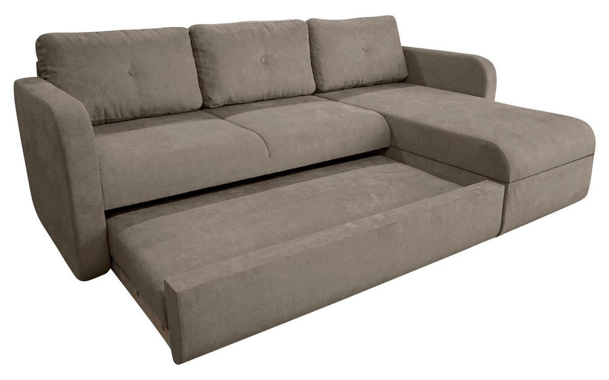 KUTNA GARNITURA tekstil  taupe   - crna/taupe, Trend, tekstil/plastika (214/144cm) - Livetastic