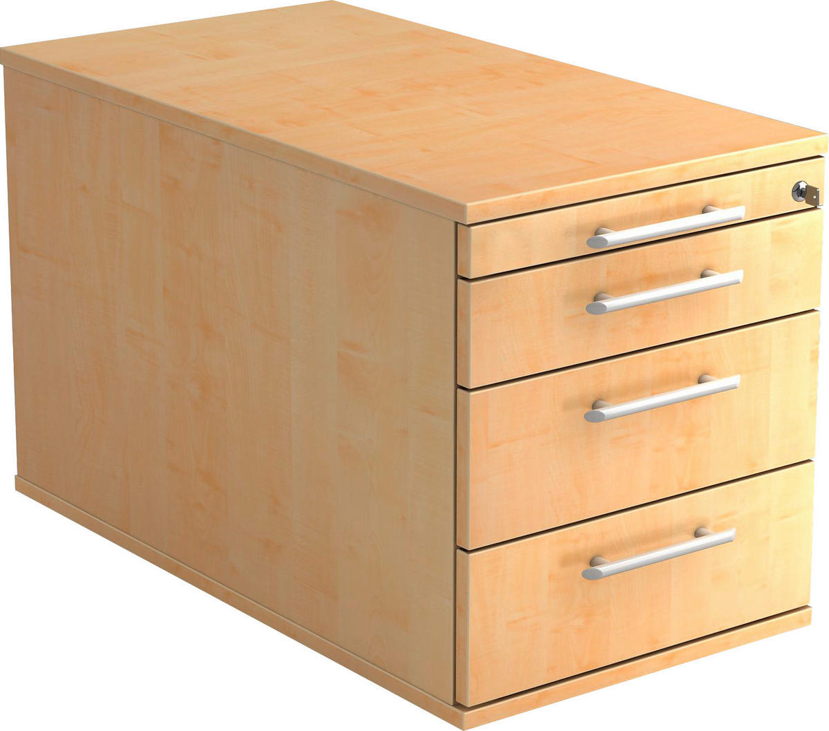 ROLLCONTAINER Ahornfarben  - Ahornfarben/Alufarben, KONVENTIONELL, Holzwerkstoff/Kunststoff (42,8/51,2/80cm) - Venda