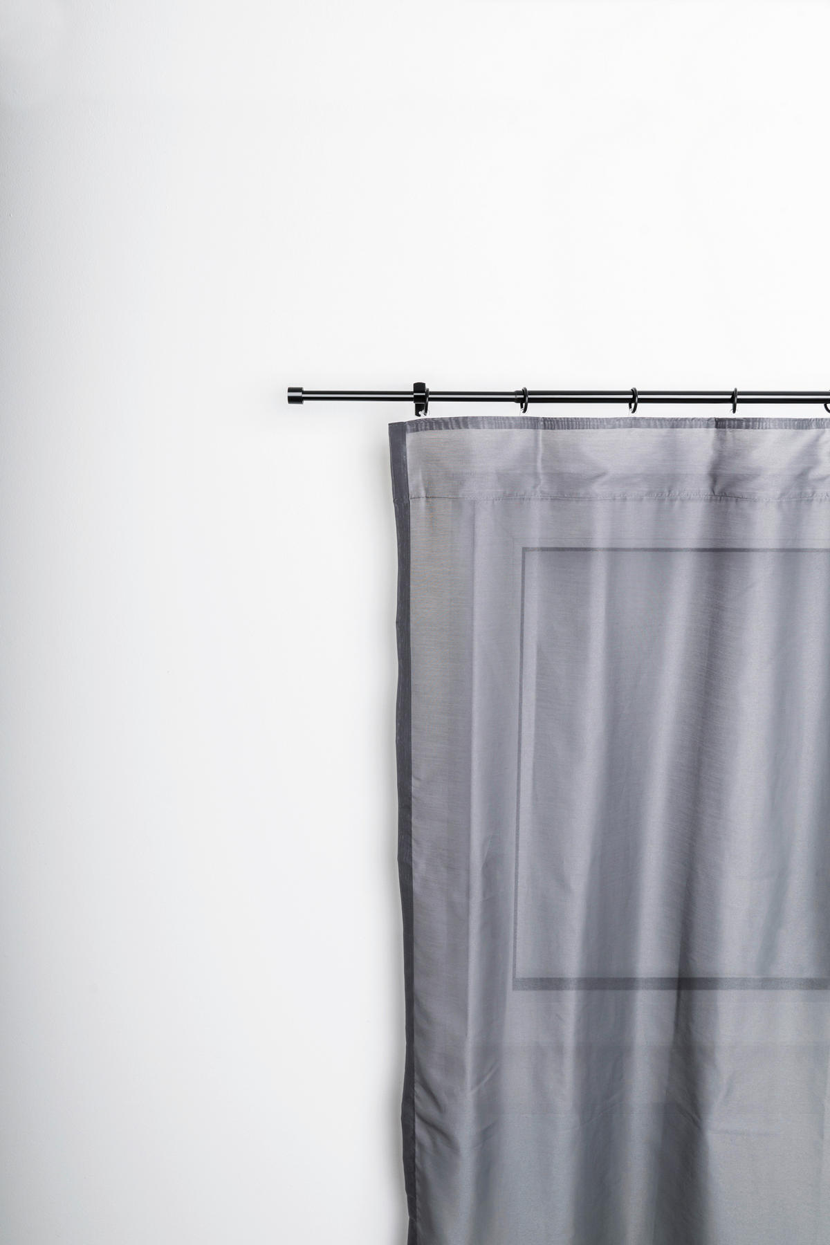 VORHANGSTANGENSET 120-210 cm  - Schwarz, Basics, Metall (120-210cm) - Homeware