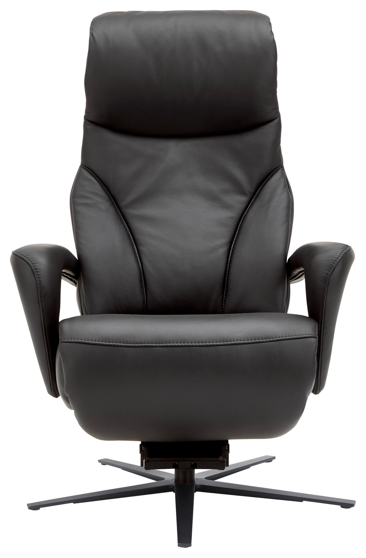 RELAXSESSEL in Leder Schwarz  - Anthrazit/Schwarz, Design, Leder/Metall (75/106/88cm) - Dieter Knoll