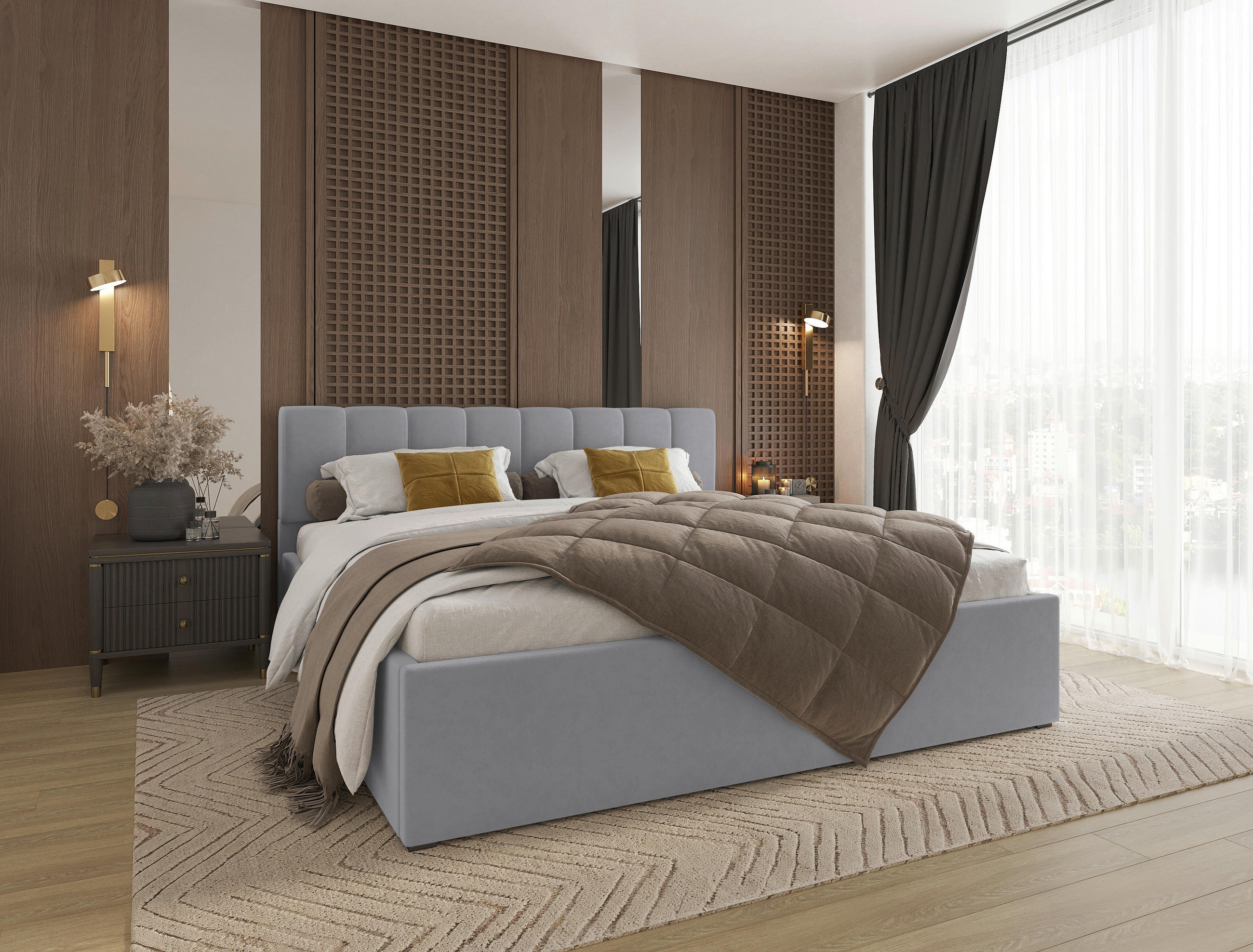 POLSTERBETT 180/200 cm  in Silberfarben  - Silberfarben/Schwarz, Design, Holz/Kunststoff (180/200cm) - Stylife