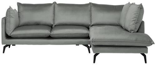 HÖRNSOFFA i sammet grå  - svart/grå, Design, metall/textil (241/200cm) - Carryhome