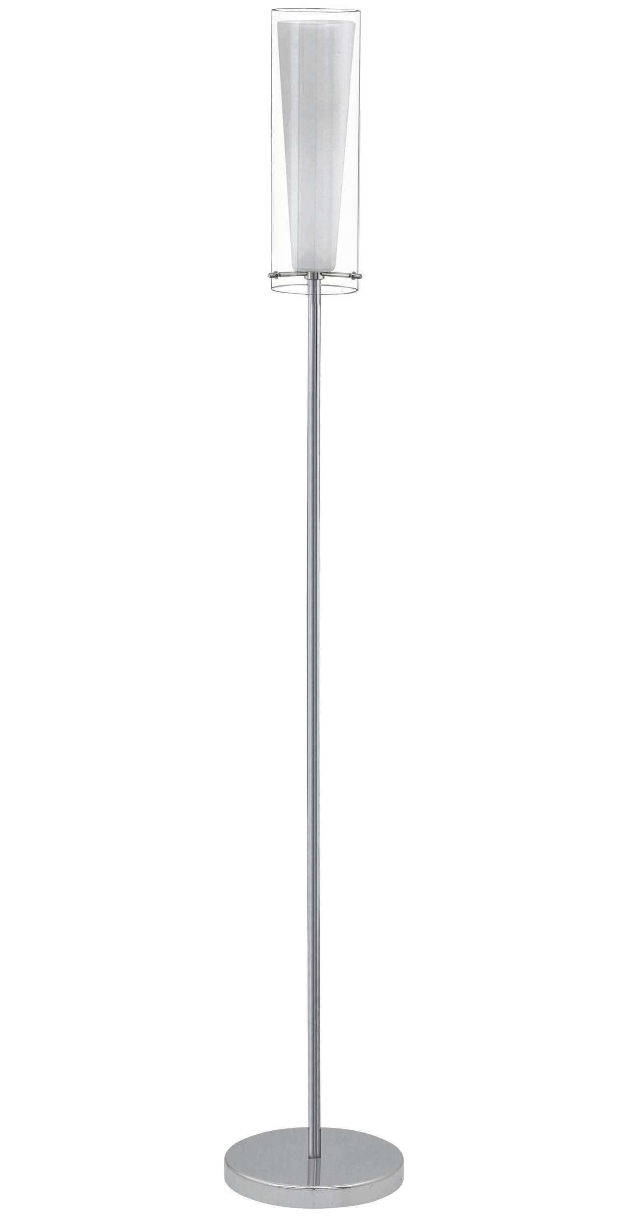 GOLVLAMPA Pinto 11/147 cm    - vit/kromfärg, Design, metall/glas (11/147cm) - Eglo