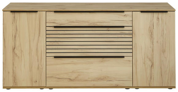 SIDEBOARD 180/85/40 cm  - Buchefarben/Schwarz, KONVENTIONELL, Holzwerkstoff/Kunststoff (180/85/40cm) - Venda