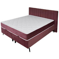 POSTELJA Z VZMETNICO 160 cm   x 200 cm  , les, tekstil roza  - roza, Konvencionalno, tekstil/les (160/200cm) - Xora