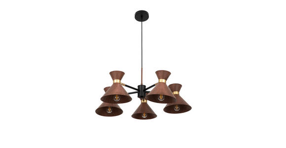 HÄNGELEUCHTE 68,5/120,5 cm  - Walnussfarben, Trend, Metall (68,5/120,5cm) - Novel