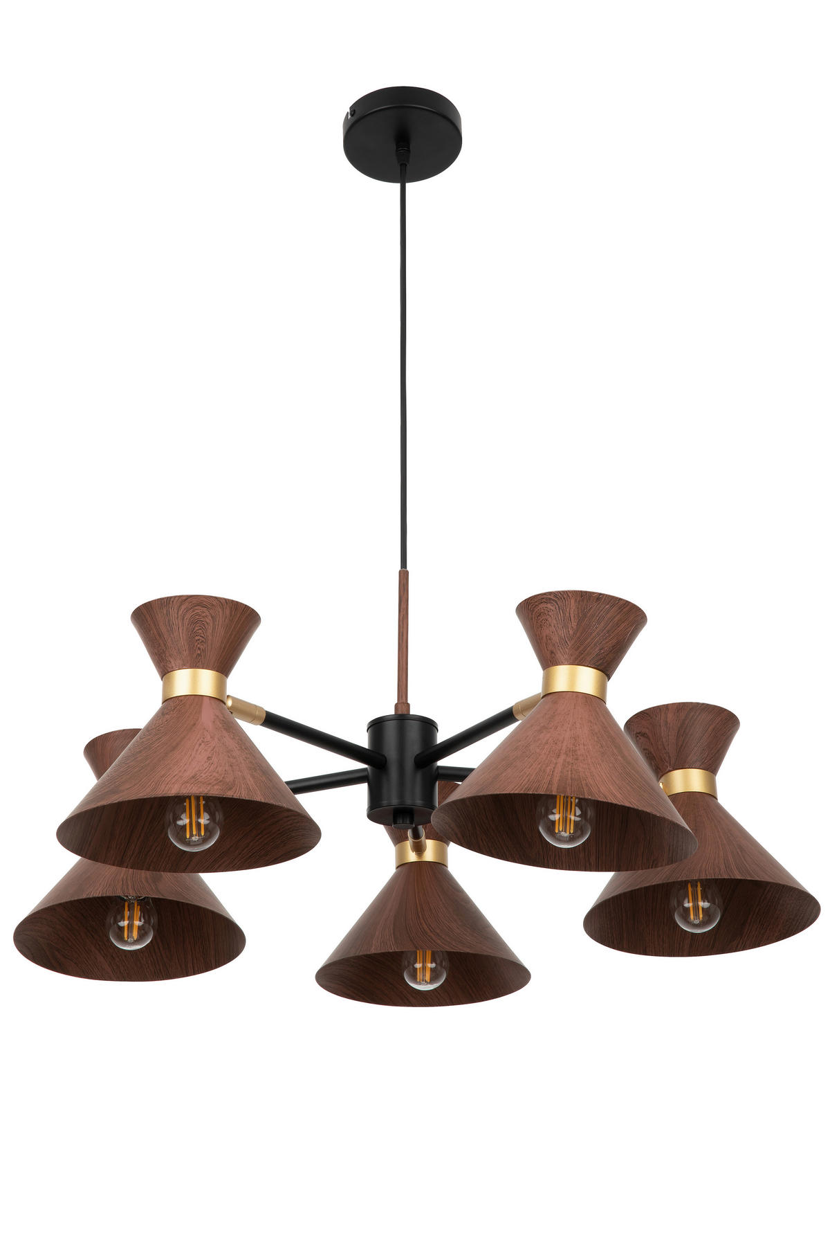 HÄNGELEUCHTE 68,5/120,5 cm  - Walnussfarben, Trend, Metall (68,5/120,5cm) - Novel