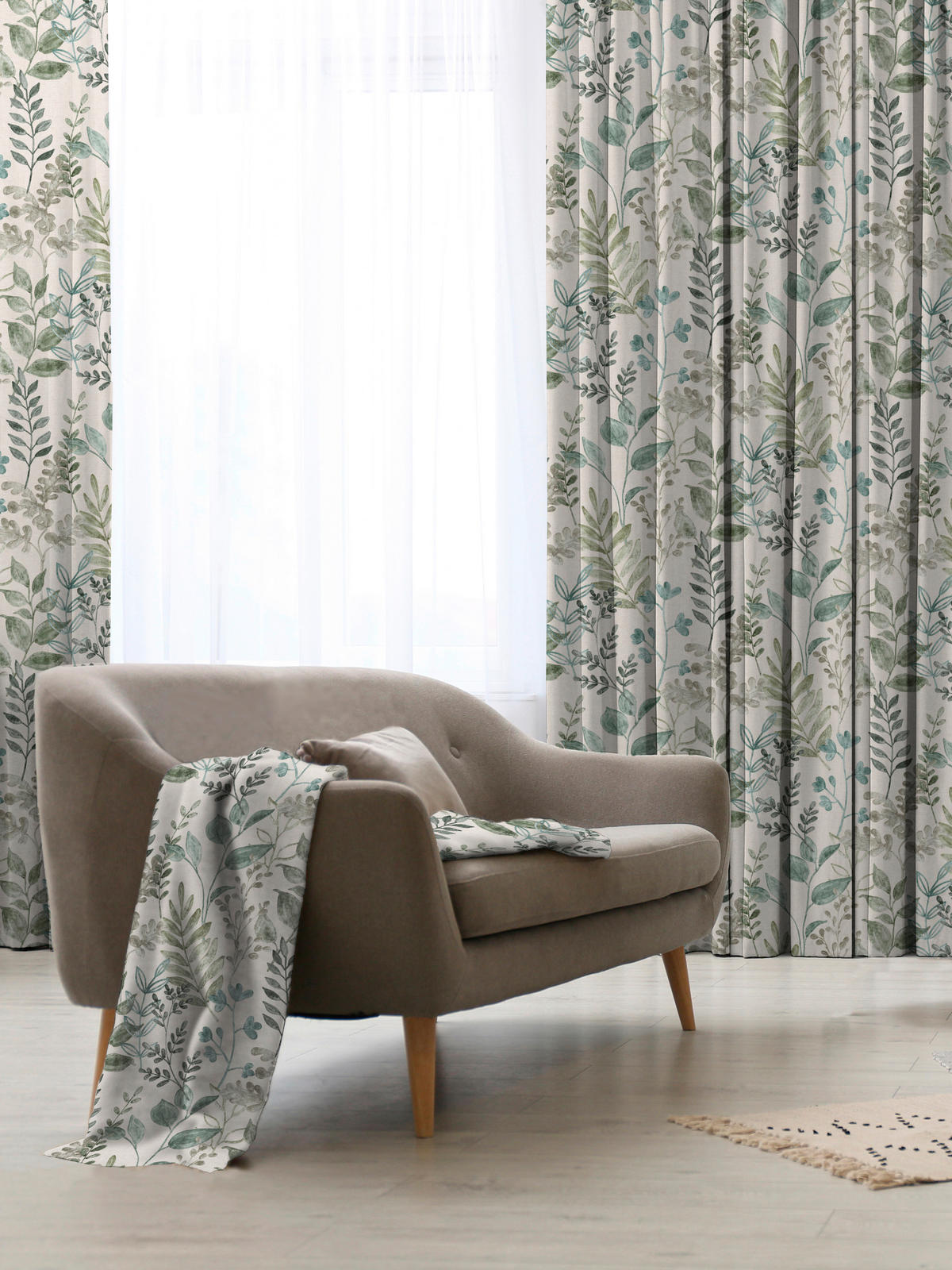 VORHANGSTOFF per lfm Verdunkelung  - Hellgrün/Grün, KONVENTIONELL, Textil (140cm) - Esposa