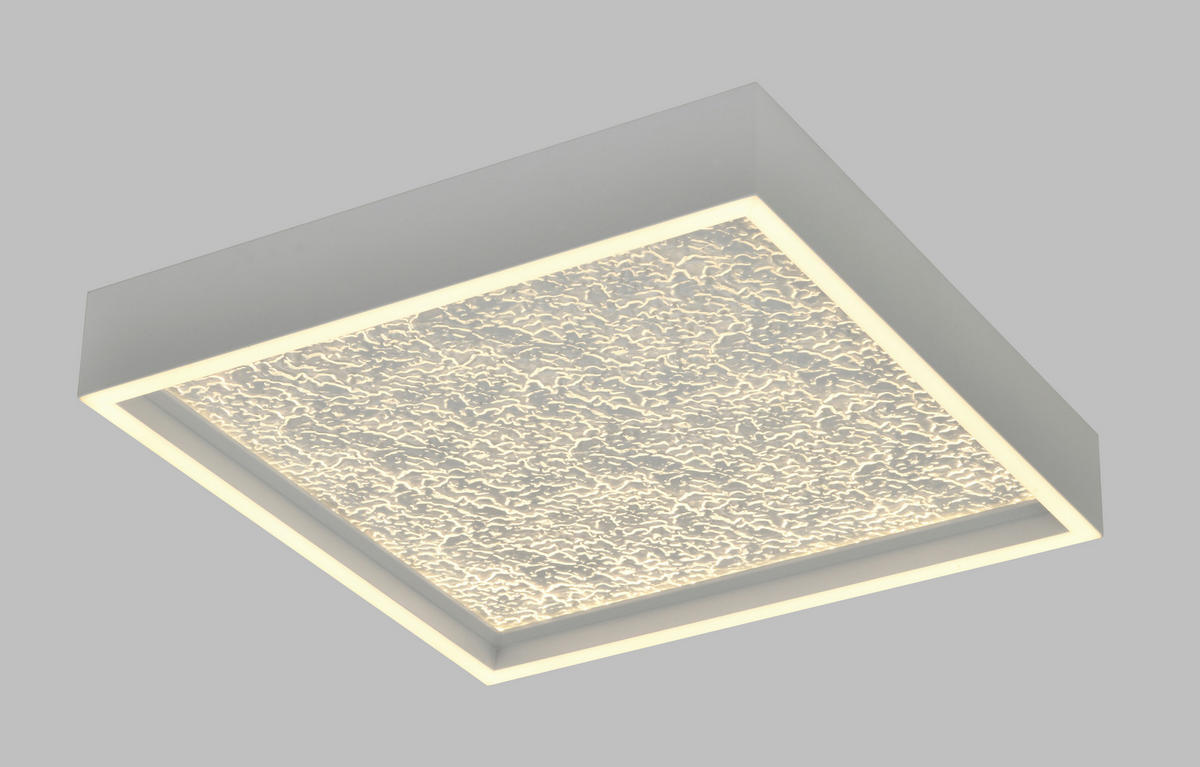 LED-DECKENLEUCHTE Bormes 40/40/6,5 cm  - Weiß, Design, Kunststoff/Metall (40/40/6,5cm)