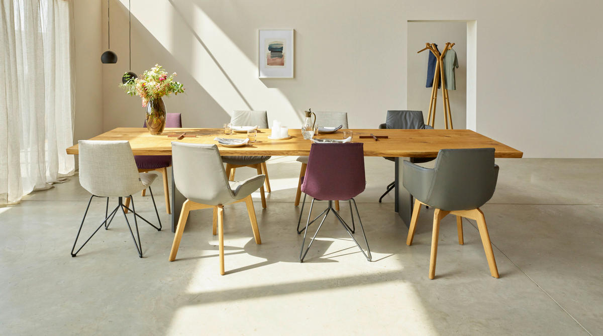 ESSTISCH in Holz, Metall 350/100/75 cm  - Eichefarben/Schwarz, KONVENTIONELL, Holz/Metall (350/100/75cm) - Team 7