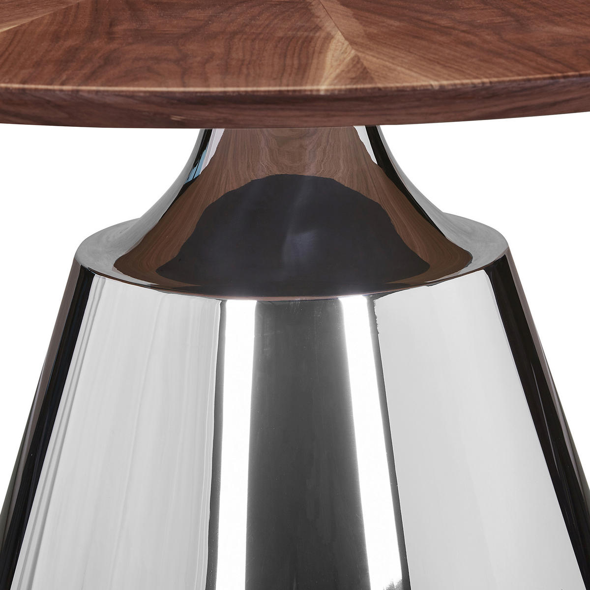 ESSTISCH 120/120/75 cm teilmassiv  Holz, Metall Variantenauswahl rund Walnussfarben  - Edelstahlfarben/Walnussfarben, Design, Holz/Metall (120/120/75cm) - Novel