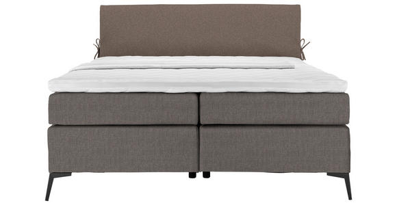 BOXSPRINGBETT 180/200 cm in Braun, Grau - Schwarz/Braun, Design, Textil/Metall (180/200cm) - Hom`in