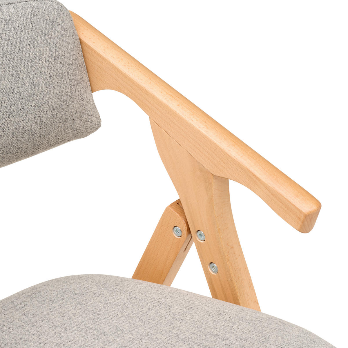 ARMLEHNSTUHL in Holz, Textil Grau  - Naturfarben/Grau, MODERN, Holz/Textil (53/78/47cm) - MID.YOU